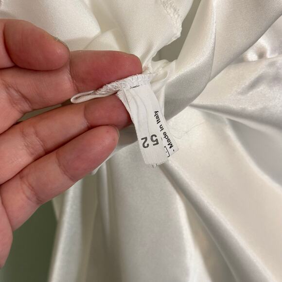 Biconf Satin Nightgown Dress Robe Set Women 52 White Bridal Nightwear ITALY NWT - Picture 12 of 16